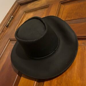 Black leather cowboy hat vintage